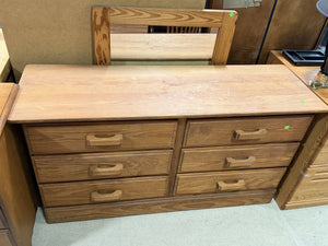 Solid Wood 6-Drawer Dresser with Mirror