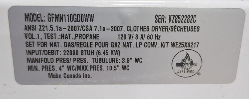 GE SensorDry Front Load Electric Dryer