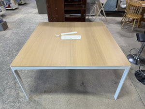 Modern Woodgrain Office Table with Cable Management