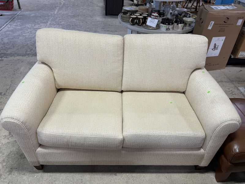 Classic Cream Upholstery Loveseat Sofa