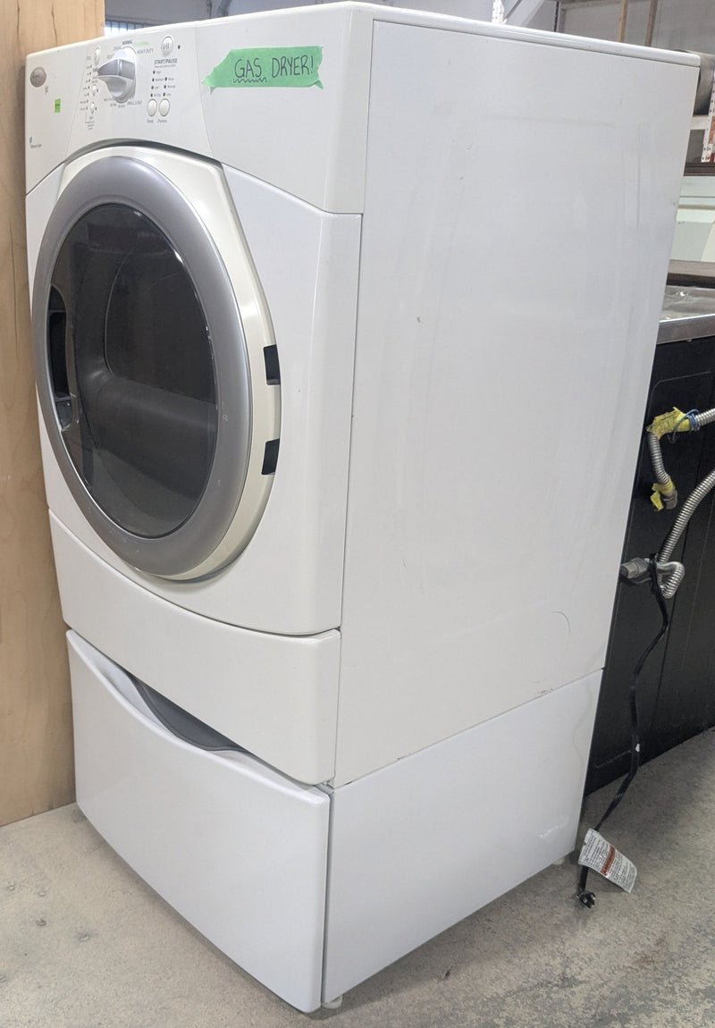Whirlpool Front Load Gas Dryer with Laundry Pedestal