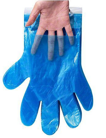100 Pack of Blue Poly Glove