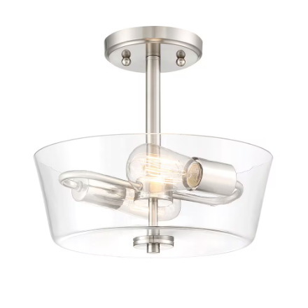 Hampton Bay Semi Flush Brushed Nickel Ceiling Light