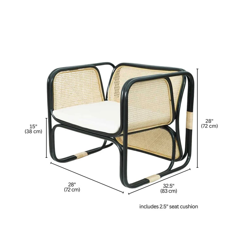 HARBOUR Rattan Chair - Black