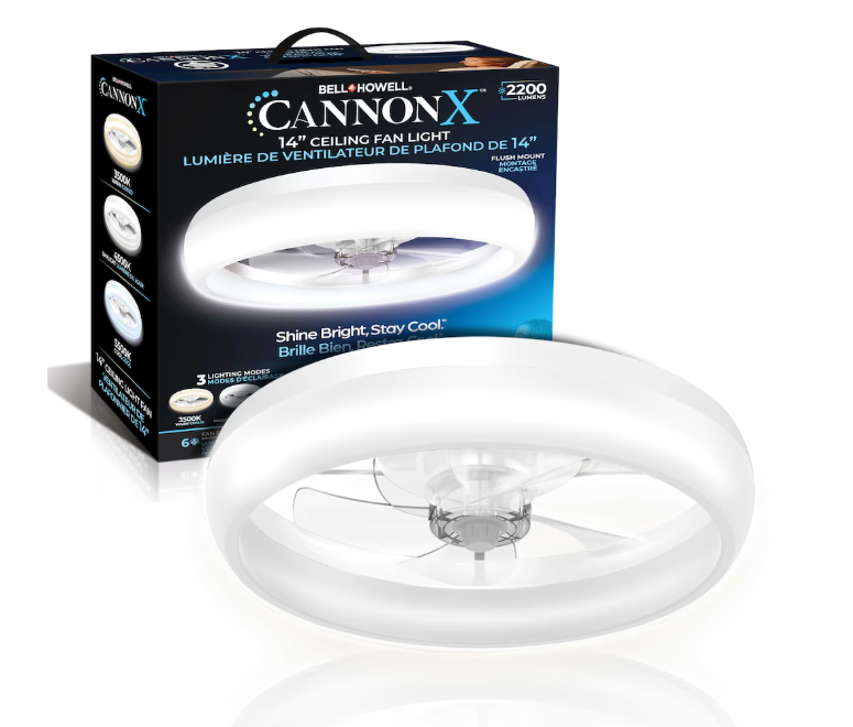 Bell + Howell CannonX 14-inch LED Ceiling Light Fan