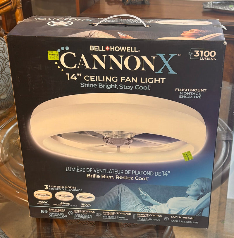 Bell + Howell CannonX 14-inch LED Ceiling Light Fan