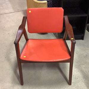 Midcentury Red Leather Chair