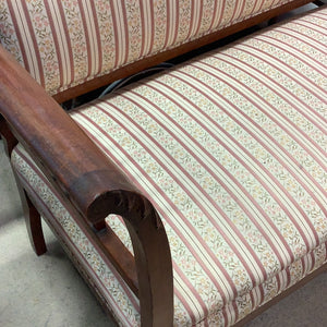 Vintage Style Striped Love Seat