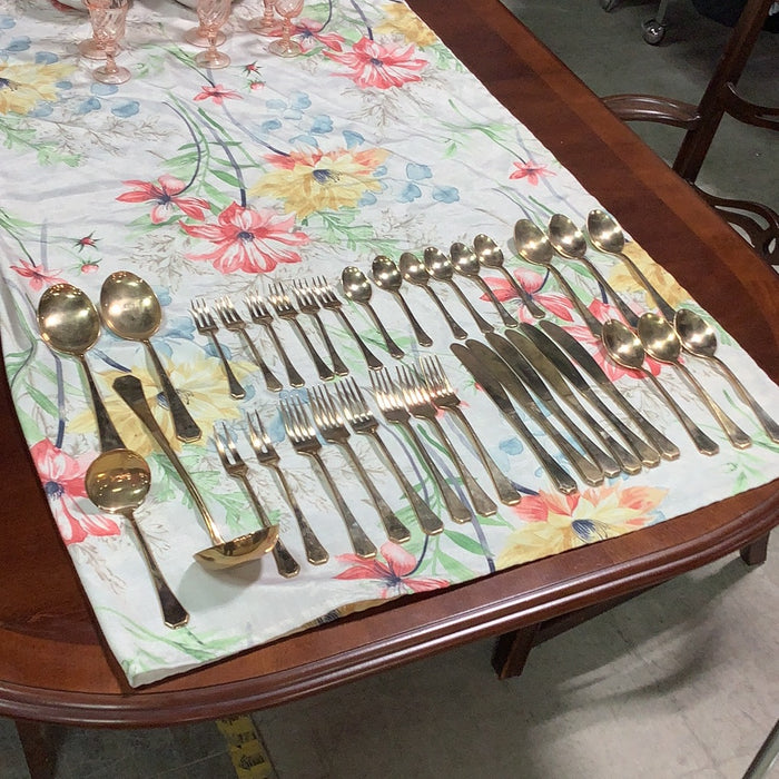 36 Piece Brass Flatware Set