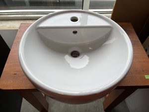 Ceramic Sink with Teak Table