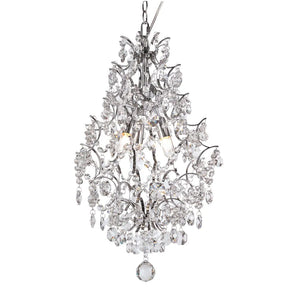 3-Light 12.5-inch Polished Chrome Glam Empire Crystal Chandelier