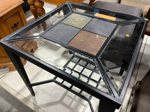 Beveled Glass & Tile Outdoor Side Table