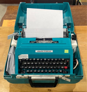 Olivetti Studio 45 Teal Typewriter