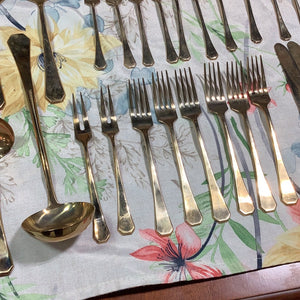 36 Piece Brass Flatware Set