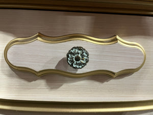 Beige Nine-Drawer Dresser w/ Gold Accents