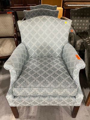 Blue Floral Wingback Chair