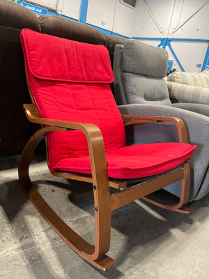 Rocking Chair with Red Cushion