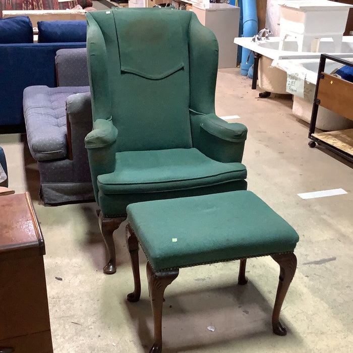 Green Wingback Armchair