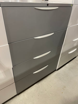 Four-Drawer Grey Lateral Filing Cabinet