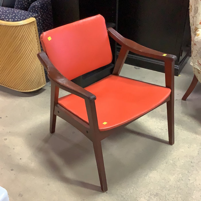 Midcentury Red Leather Chair