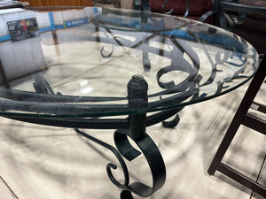 Glass Top Coffee Table w/ Steel Frame