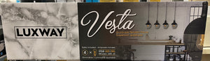 Vesta 4-Light Black Vintage Pendant with Glass Shades