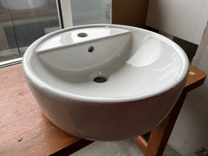 Ceramic Sink with Teak Table