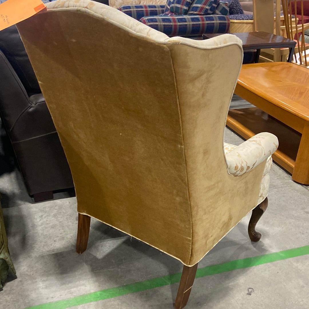 Cream Wingback Chair with Autumn Design Habitat for Humanity Greater