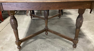 Large Wood Dining Table with Leaf