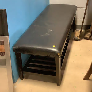 Faux Leather Bench