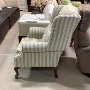 Striped Wingback Armchair