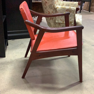 Midcentury Red Leather Chair