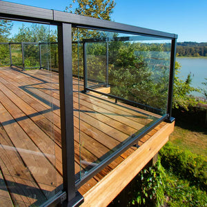 Peak Railblazers 24-inch/30-inch Aluminum Deck Railing Tempered Clear Glass Panel