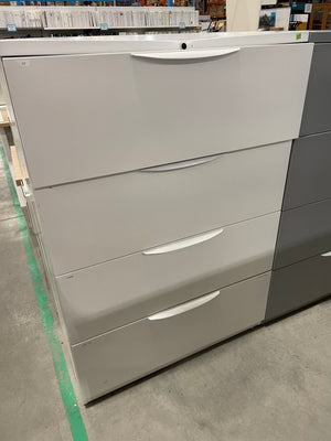 White Four-Drawer Lateral Filing Cabinet