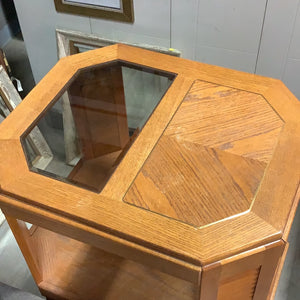 Semi-Glass Midcentury Side Table