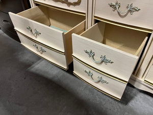 Beige Nine-Drawer Dresser w/ Gold Accents