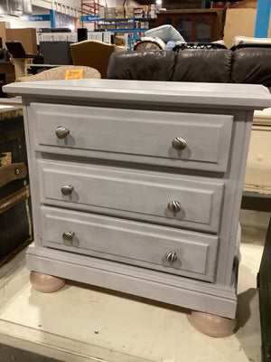 Grey 3-Drawer Side Table