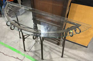 Metal Sofa Table w/ Glass Top