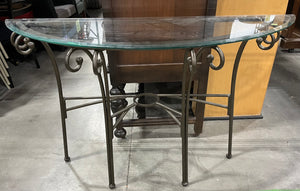 Metal Sofa Table w/ Glass Top