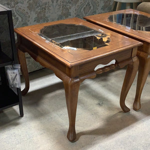 Wood and Glass Side Table