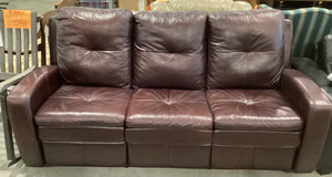 Cherry Leather Three Seater Couch