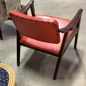 Midcentury Red Leather Chair