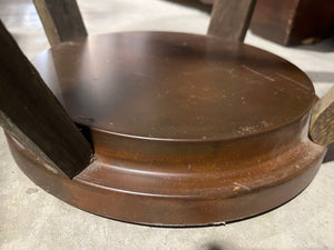 Curved Side-table with Metal Base and Top