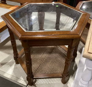Octagonal Coffee/Side Table with Wicker Bottom