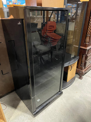 Black Media Cabinet with Glass Door