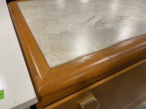 Stone Top Desk with 4 Drawers