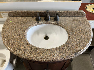 Circular Bath Vanity with Granite Top