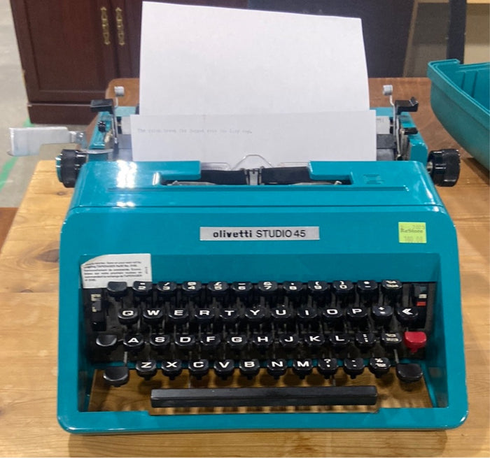 Olivetti Studio 45 Teal Typewriter