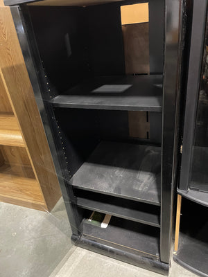 Black Media Cabinet with Glass Door