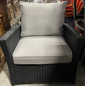 Wicker Chair w/ Taupe Cushions